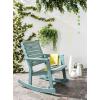 SAFAVIEH Outdoor Collection Alexei Ash Grey Rocking Chair(Chinese Blue)