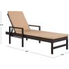 SAFAVIEH Outdoor Collection Alma Brown Rattan/Beige Cushion Adjustable Chaise Lounge Chair (PAT9000A)