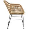 SAFAVIEH Outdoor Collection Alton Light Brown Rattan/White Seat Cushion 3-Piece Patio Lounge Bistro Set with Table (PAT9004A)(Brown / White)