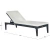 SAFAVIEH Outdoor Collection Arcata Natural Solid Wood/Beige Cushion Adjustable Chaise Lounge Chair (PAT6730A)(Dark Slate Gray / Beige)