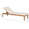 SAFAVIEH Outdoor Collection Arcata Natural Solid Wood/Beige Cushion Adjustable Chaise Lounge Chair (PAT6730A)(Natural / Beige)