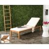SAFAVIEH Outdoor Collection Arcata Natural Solid Wood/Beige Cushion Adjustable Chaise Lounge Chair (PAT6730A)(Natural / Beige)