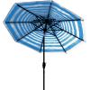 SAFAVIEH Outdoor Collection Athens Baby Blue/White 9 Ft Double Top Crank UV Protected Umbrella(Baby Blue/White)