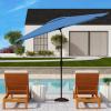 SAFAVIEH Outdoor Collection Athens Red 7 x 10 Ft Rectangular Auto Tilt Crank UV Protected Umbrella(Baby Blue/White)