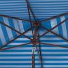 SAFAVIEH Outdoor Collection Athens Red 7 x 10 Ft Rectangular Auto Tilt Crank UV Protected Umbrella(Baby Blue/White)