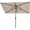 SAFAVIEH Outdoor Collection Athens Red 7 x 10 Ft Rectangular Auto Tilt Crank UV Protected Umbrella(Beige/White)