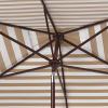 SAFAVIEH Outdoor Collection Athens Red 7 x 10 Ft Rectangular Auto Tilt Crank UV Protected Umbrella(Beige/White)