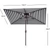 SAFAVIEH Outdoor Collection Athens Red 7 x 10 Ft Rectangular Auto Tilt Crank UV Protected Umbrella(Navy/White)