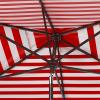 SAFAVIEH Outdoor Collection Athens Red 7 x 10 Ft Rectangular Auto Tilt Crank UV Protected Umbrella(Red)