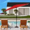 SAFAVIEH Outdoor Collection Athens Red 7 x 10 Ft Rectangular Auto Tilt Crank UV Protected Umbrella(Red)