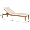 SAFAVIEH Outdoor Collection Azusa Ash Grey Solid Wood/Beige Cushion Adjustable Chaise Lounge Chair (PAT6729B)(Natural / Beige)
