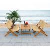SAFAVIEH Outdoor Collection Blaze Coastal Natural Acacia Wood/Light Brown 5-Piece Coffee Set(Natural/Natural)