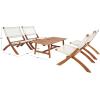 SAFAVIEH Outdoor Collection Blaze Coastal Natural Acacia Wood/Light Brown 5-Piece Coffee Set(Natural/White)