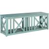 SAFAVIEH Outdoor Collection Branco White and Ash Grey Bench(Beach House Blue)
