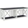 SAFAVIEH Outdoor Collection Branco White and Ash Grey Bench(Dark Slate Gray / White)