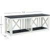 SAFAVIEH Outdoor Collection Branco White and Ash Grey Bench(Dark Slate Gray / White)