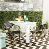 SAFAVIEH Outdoor Collection Burke Black Stacking Arm Chair