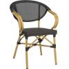 SAFAVIEH Outdoor Collection Burke Black Stacking Arm Chair
