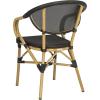 SAFAVIEH Outdoor Collection Burke Black Stacking Arm Chair