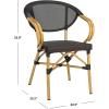 SAFAVIEH Outdoor Collection Burke Black Stacking Arm Chair