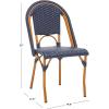 SAFAVIEH Outdoor Collection California Bistro Navy Side Chair Set of 2 (Fully Assembled)(Navy)