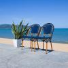 SAFAVIEH Outdoor Collection California Bistro Navy Side Chair Set of 2 (Fully Assembled)(Navy)