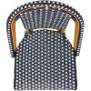 SAFAVIEH Outdoor Collection California Bistro Navy Side Chair Set of 2 (Fully Assembled)(Navy/White)