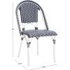 SAFAVIEH Outdoor Collection California Bistro Navy Side Chair Set of 2 (Fully Assembled)(Navy/White /White)