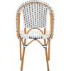 SAFAVIEH Outdoor Collection California Bistro Navy Side Chair Set of 2 (Fully Assembled)(White/Navy)