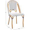 SAFAVIEH Outdoor Collection California Bistro Navy Side Chair Set of 2 (Fully Assembled)(White/Navy)