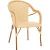 SAFAVIEH Outdoor Collection California Bistro Navy/White 36-inch Seat Height Armchair Set of 2 (Fully Assembled)(Natural)