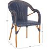 SAFAVIEH Outdoor Collection California Bistro Navy/White 36-inch Seat Height Armchair Set of 2 (Fully Assembled)(Navy)