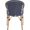 SAFAVIEH Outdoor Collection California Bistro Navy/White 36-inch Seat Height Armchair Set of 2 (Fully Assembled)(Navy)