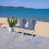 SAFAVIEH Outdoor Collection California Bistro Navy/White 36-inch Seat Height Armchair Set of 2 (Fully Assembled)(Navy/Navy)