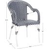 SAFAVIEH Outdoor Collection California Bistro Navy/White 36-inch Seat Height Armchair Set of 2 (Fully Assembled)(Navy/Navy)