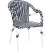 SAFAVIEH Outdoor Collection California Bistro Navy/White 36-inch Seat Height Armchair Set of 2 (Fully Assembled)(Navy/Navy)