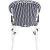 SAFAVIEH Outdoor Collection California Bistro Navy/White 36-inch Seat Height Armchair Set of 2 (Fully Assembled)(Navy/Navy)