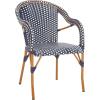 SAFAVIEH Outdoor Collection California Bistro Navy/White 36-inch Seat Height Armchair Set of 2 (Fully Assembled)(Navy/White)