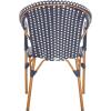 SAFAVIEH Outdoor Collection California Bistro Navy/White 36-inch Seat Height Armchair Set of 2 (Fully Assembled)(Navy/White)