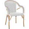 SAFAVIEH Outdoor Collection California Bistro Navy/White 36-inch Seat Height Armchair Set of 2 (Fully Assembled)(White/Navy)