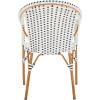 SAFAVIEH Outdoor Collection California Bistro Navy/White 36-inch Seat Height Armchair Set of 2 (Fully Assembled)(White/Navy)