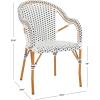 SAFAVIEH Outdoor Collection California Bistro Navy/White 36-inch Seat Height Armchair Set of 2 (Fully Assembled)(White/Navy)