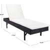 SAFAVIEH Outdoor Collection Cam Grey Brown Wicker/White Cushion Adjustable Chaise Lounge Chair, Black/Beige (PAT7501C)(Black / Beige)