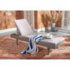 SAFAVIEH Outdoor Collection Cam Grey Brown Wicker/White Cushion Adjustable Chaise Lounge Chair, Black/Beige (PAT7501C)(Grey / Grey)
