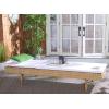 SAFAVIEH Outdoor Collection Cam Grey Brown Wicker/White Cushion Adjustable Chaise Lounge Chair, Black/Beige (PAT7501C)(Natural / White)