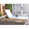 SAFAVIEH Outdoor Collection Cam Grey Brown Wicker/White Cushion Adjustable Chaise Lounge Chair, Black/Beige (PAT7501C)(Natural / White)