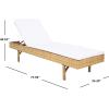 SAFAVIEH Outdoor Collection Cam Grey Brown Wicker/White Cushion Adjustable Chaise Lounge Chair, Black/Beige (PAT7501C)(Natural / White)
