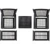 SAFAVIEH Outdoor Collection Chantelle Acacia Wood Woven Rattan 5-Piece Patio Set PAT7076B, Grey/Grey(Black/Black)