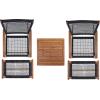 SAFAVIEH Outdoor Collection Chantelle Acacia Wood Woven Rattan 5-Piece Patio Set PAT7076B, Grey/Grey(Natural/Black)