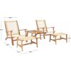 SAFAVIEH Outdoor Collection Chantelle Acacia Wood Woven Rattan 5-Piece Patio Set PAT7076B, Grey/Grey(Natural/Natural)